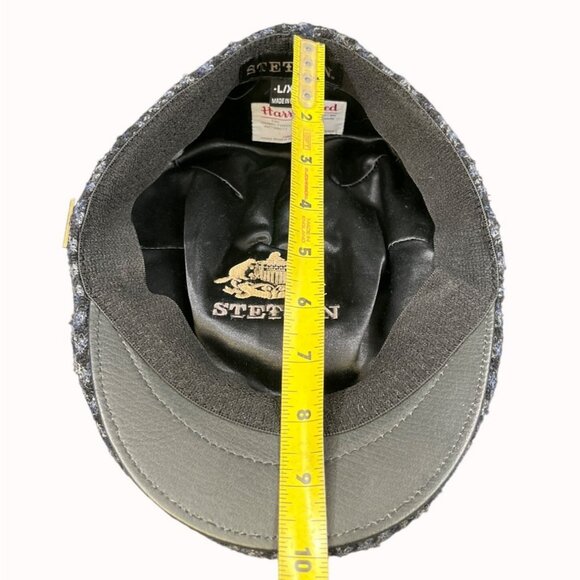 Stetson Harris Tweed Men's Black Wool Flat Cap/Hat Sz XL SKU 5285 - Picture 7 of 8